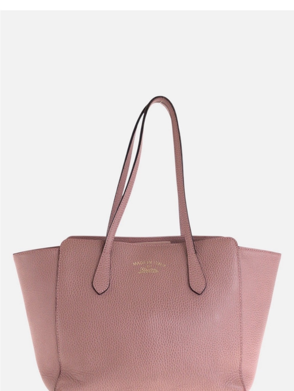 Structured Pink Leather Tote with Dual Shoulder Straps